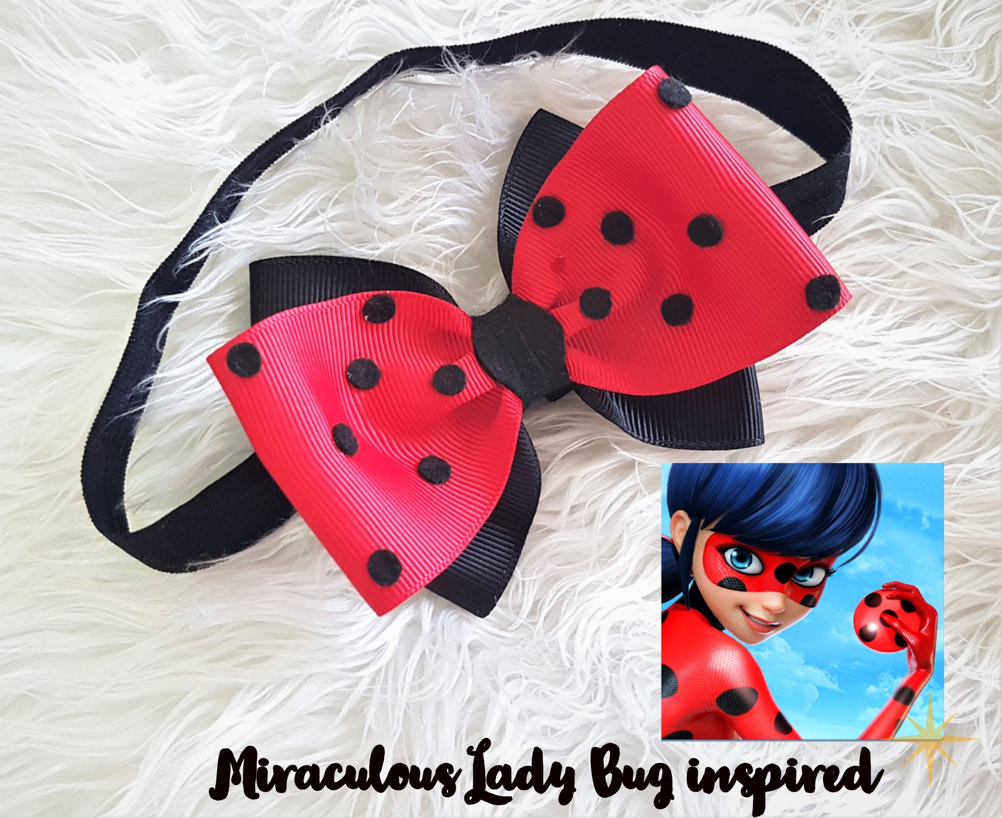 ladybug hair bow