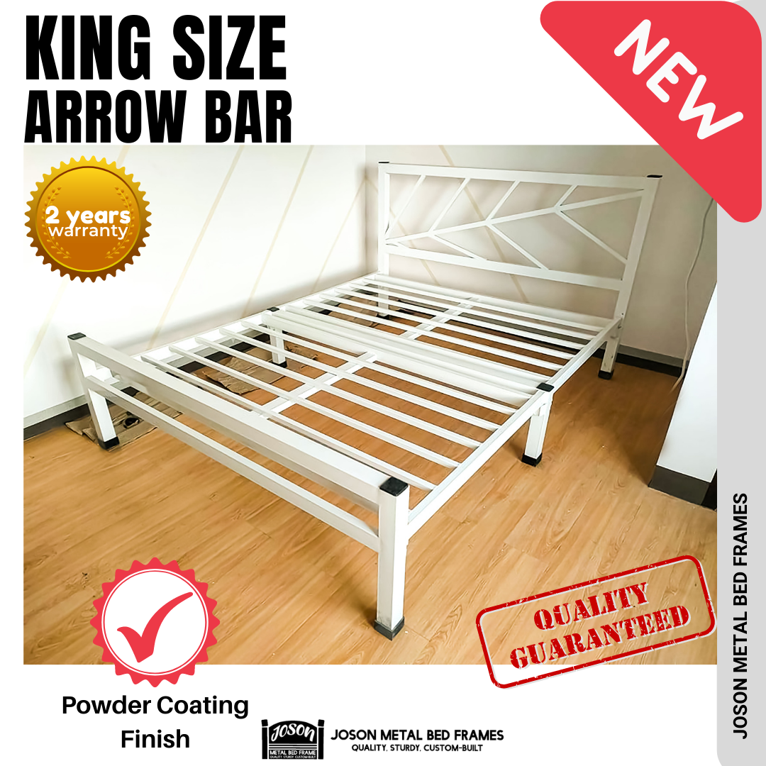 KING SIZE BED, Joson ARROW Bed Frame King, J, Heavy duty, steel bed