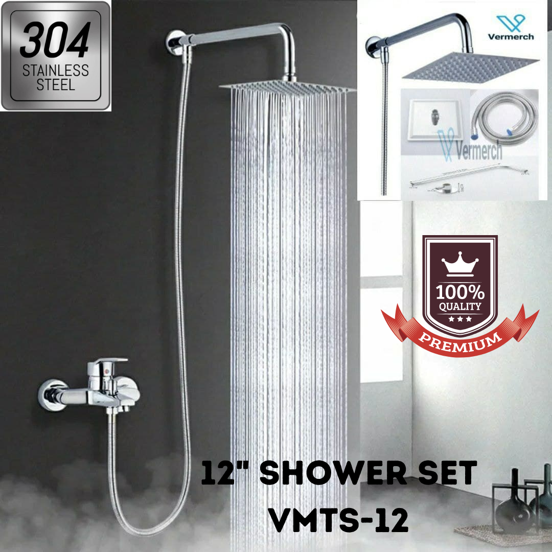 Vermerch Original 12 Inch Shower Set 304 Stainless Steel VMTS12