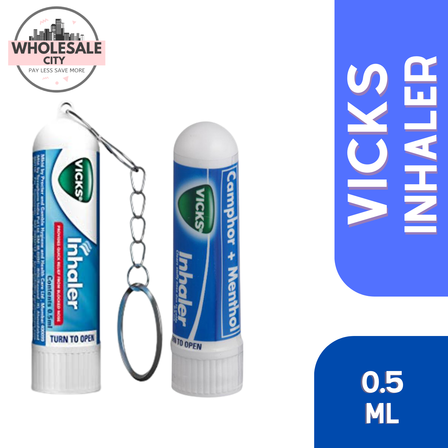 Vicks Inhaler Nasal Stick 0.5ml, Coughs/Colds