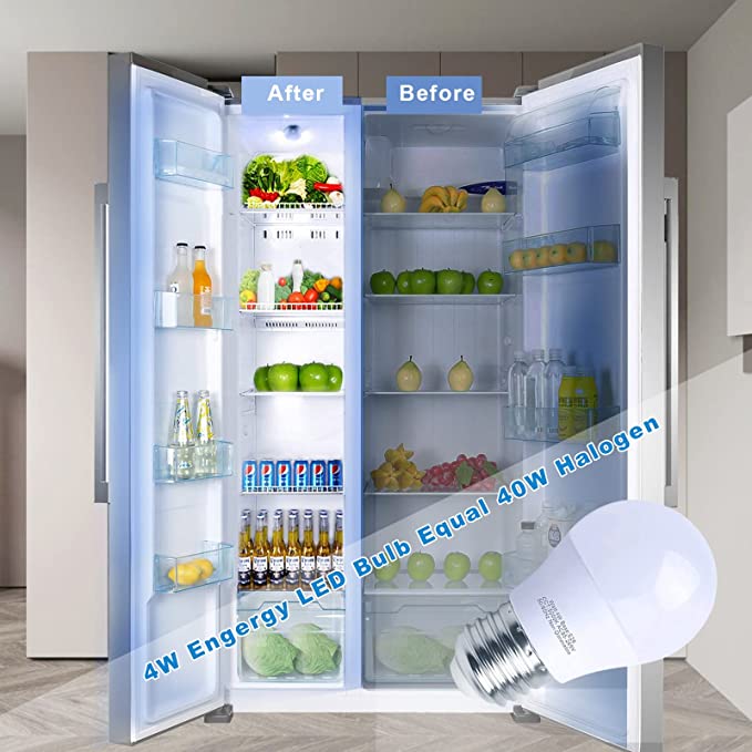 Unfusne LED Refrigerator Light Bulb 4W 40Watt Equivalent, Waterproof  Freezer LED