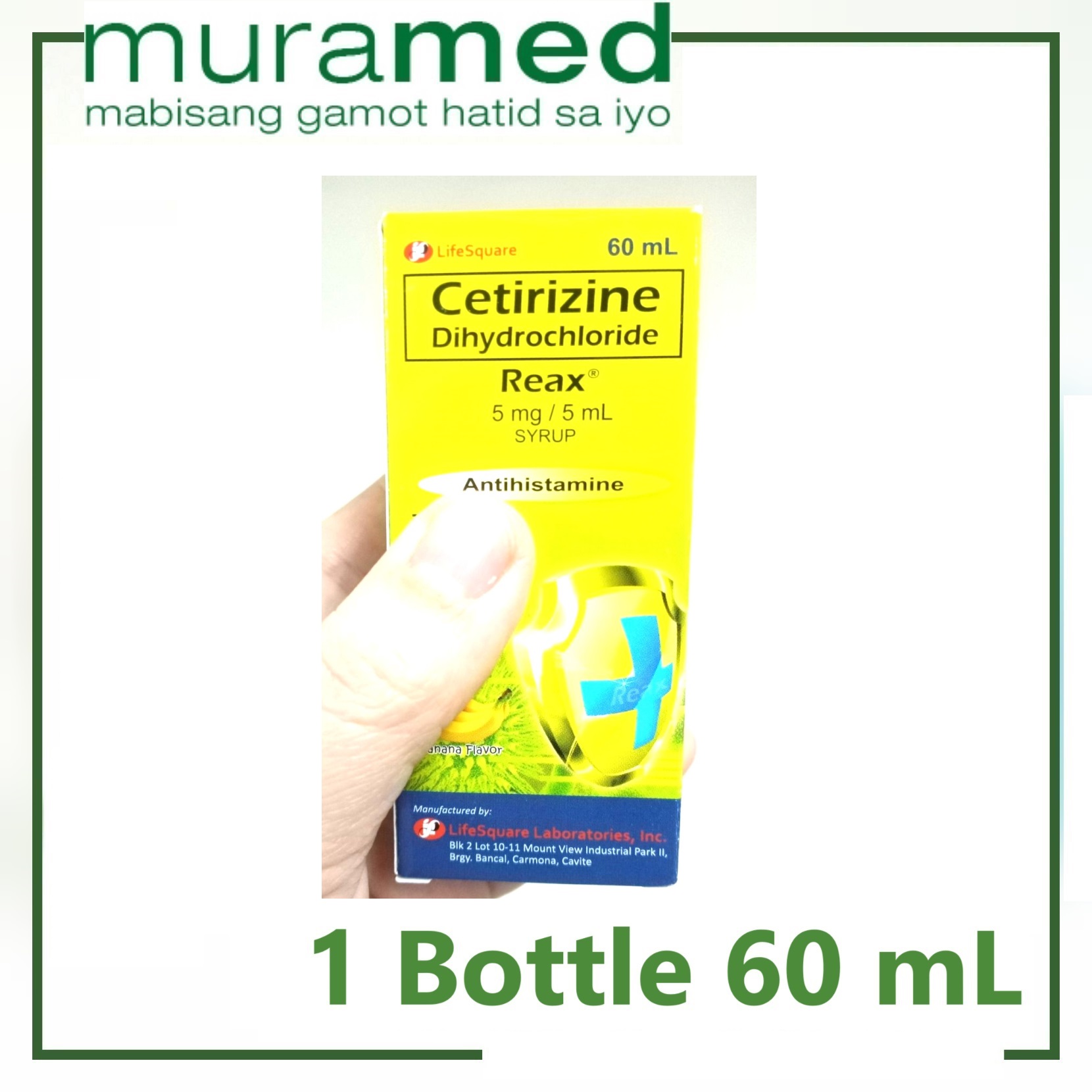 Cetirizine (Reax) Syrup 60 mL Lazada PH
