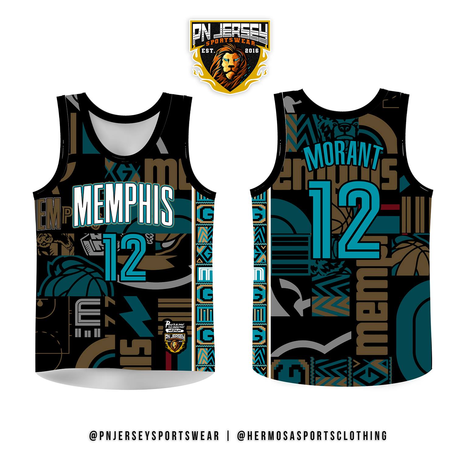 pn jersey sportswear ; MEMPHIS (BROWN) upper jersey for boys and girls