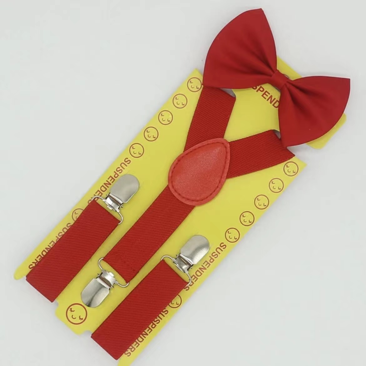 Suspenders for kids men adjustable suspender with bow tie for