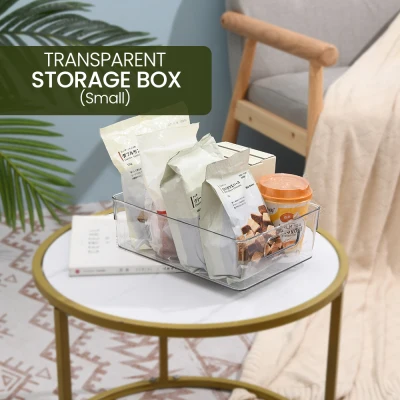 Locaupin PET Plastic Transparent Multifunctional Bathroom Kitchen Storage Organizer Cosmetic Files Container Box Sorting Basket Bin