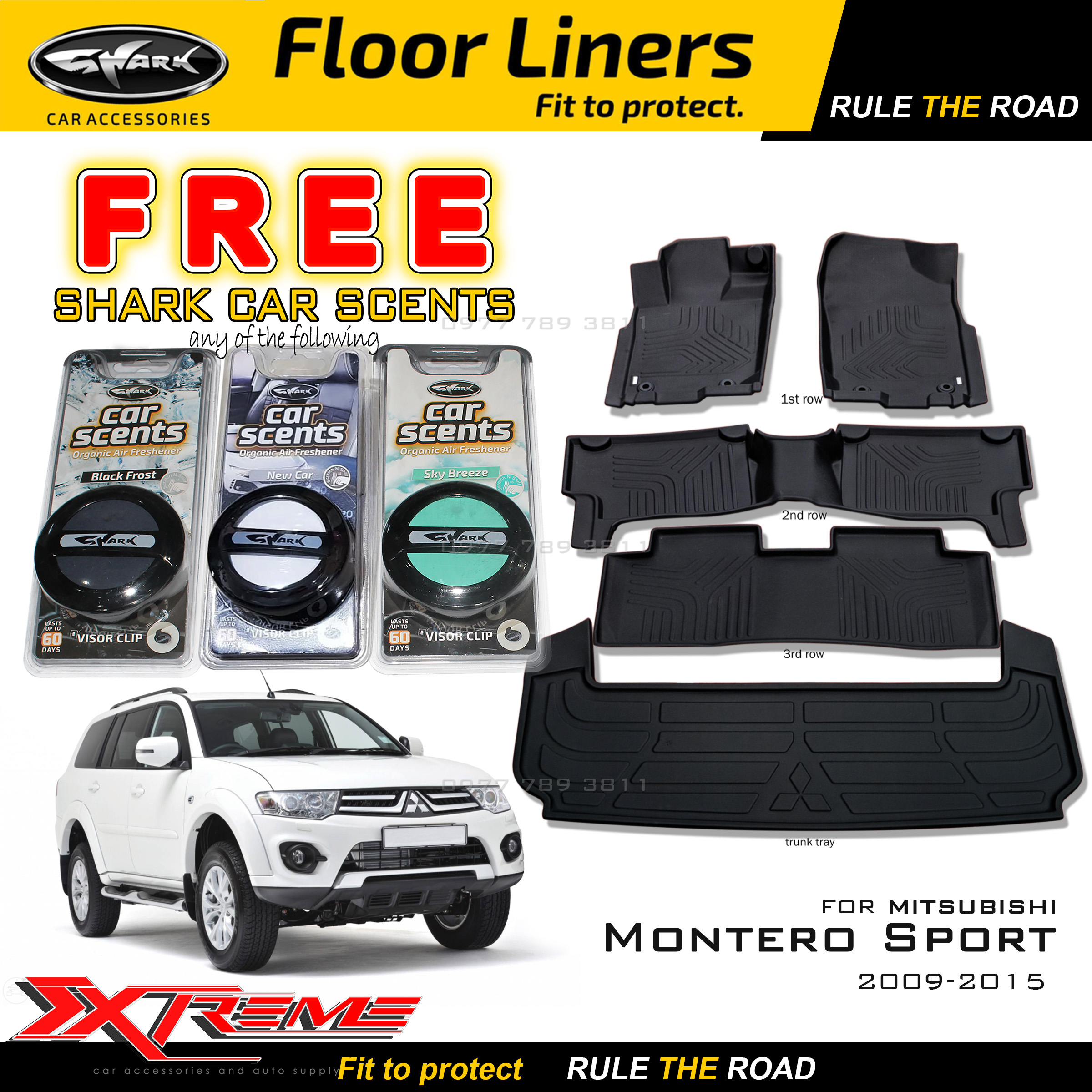 Mitsubishi Montero Sport 20092015 SHARK Floor liner Deep Dish matting