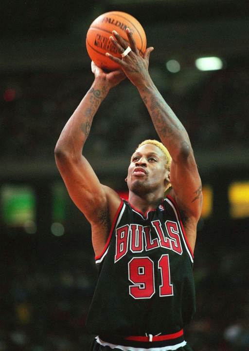 black rodman bulls jersey