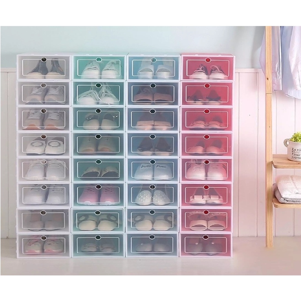 PS FOLDABLE DRAWER STORAGE CASE STACKABLE CANDY COLOR SHOE BOX ...