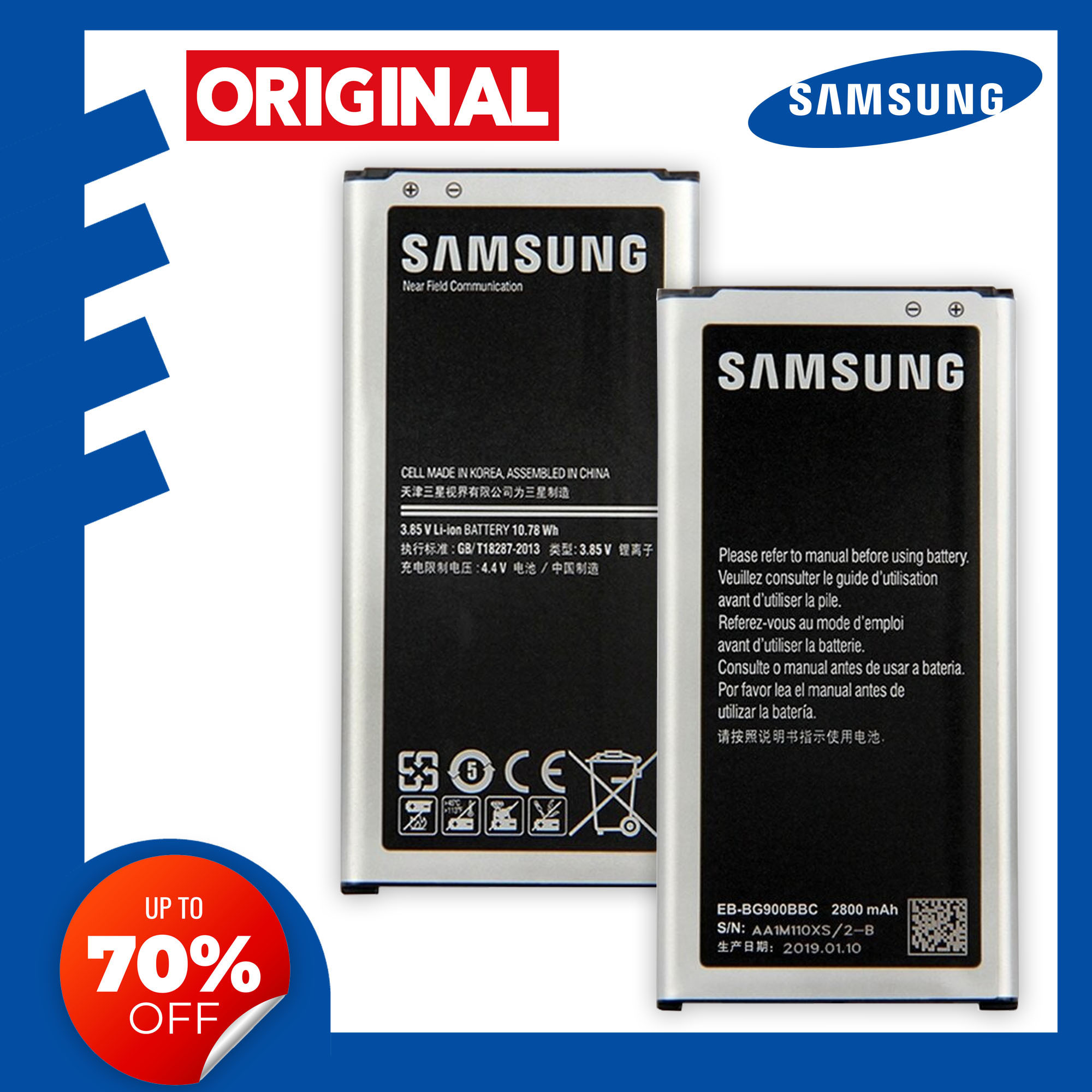 Original Samsung Galaxy S5 Active Battery Model EB-BG900BBC/EB