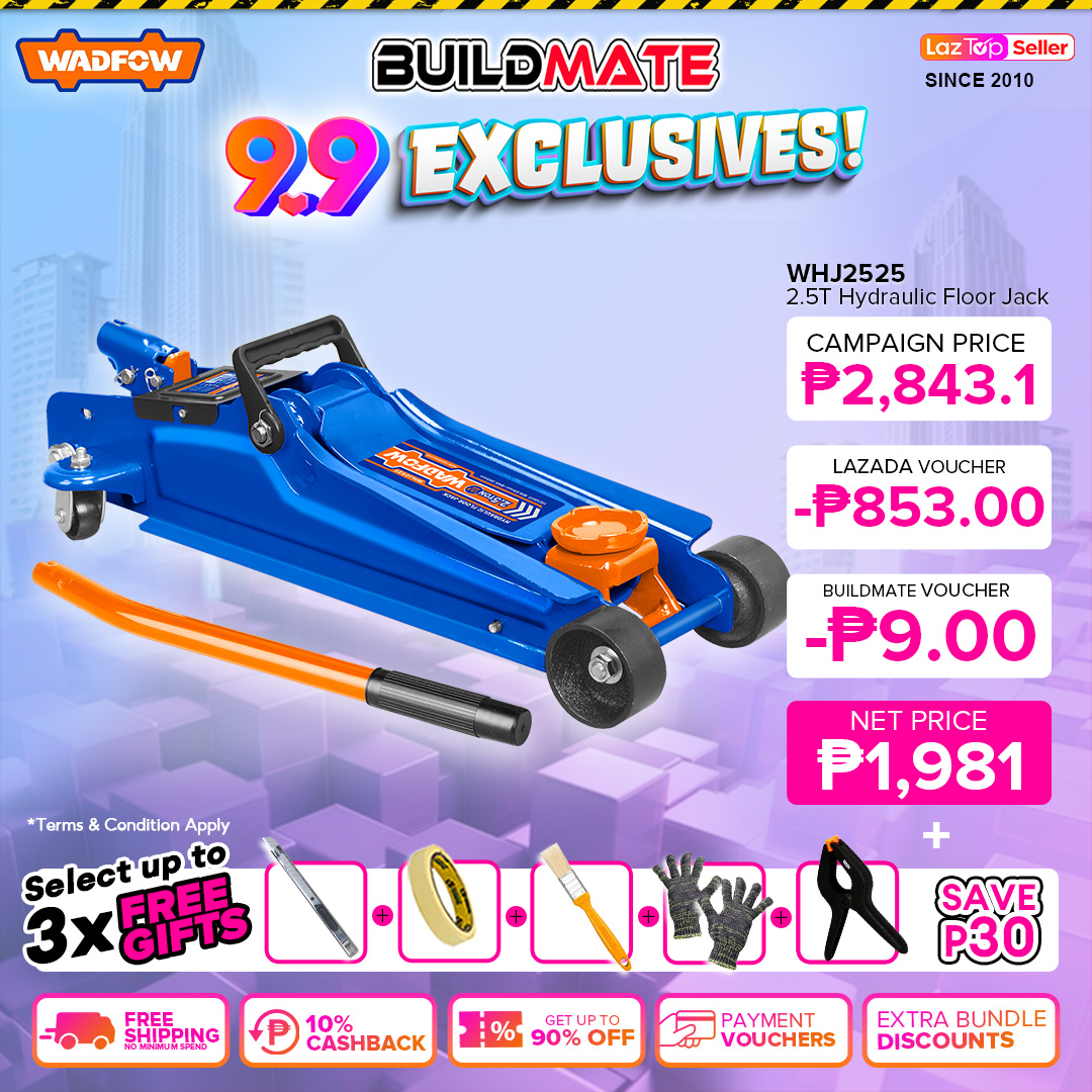 WADFOW TONS Hydraulic Floor Jack Auto Repair Fast Lift Jack