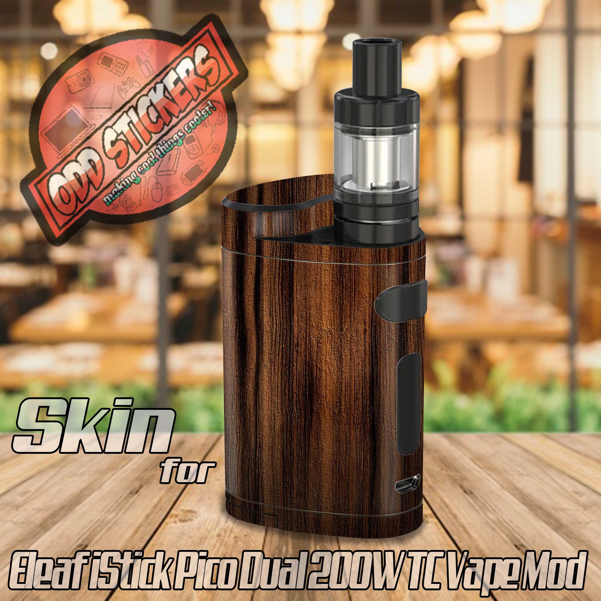 elfbar nachfüll pod läuft aus Eleaf iStick Pico Dual Wood Series Premium skin cover film by Oddstickers