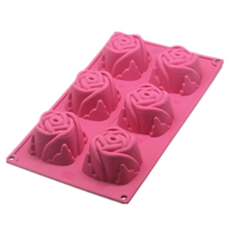 Màu Đỏ Hình Trái Tim Hoa Hồng Silicone Bánh Bánh Mousse Bộ Tạo Khuôn Hình Ngày Valentine Tanabata 8 THẬM CHÍ Khuôn Pudding Jelly West Point