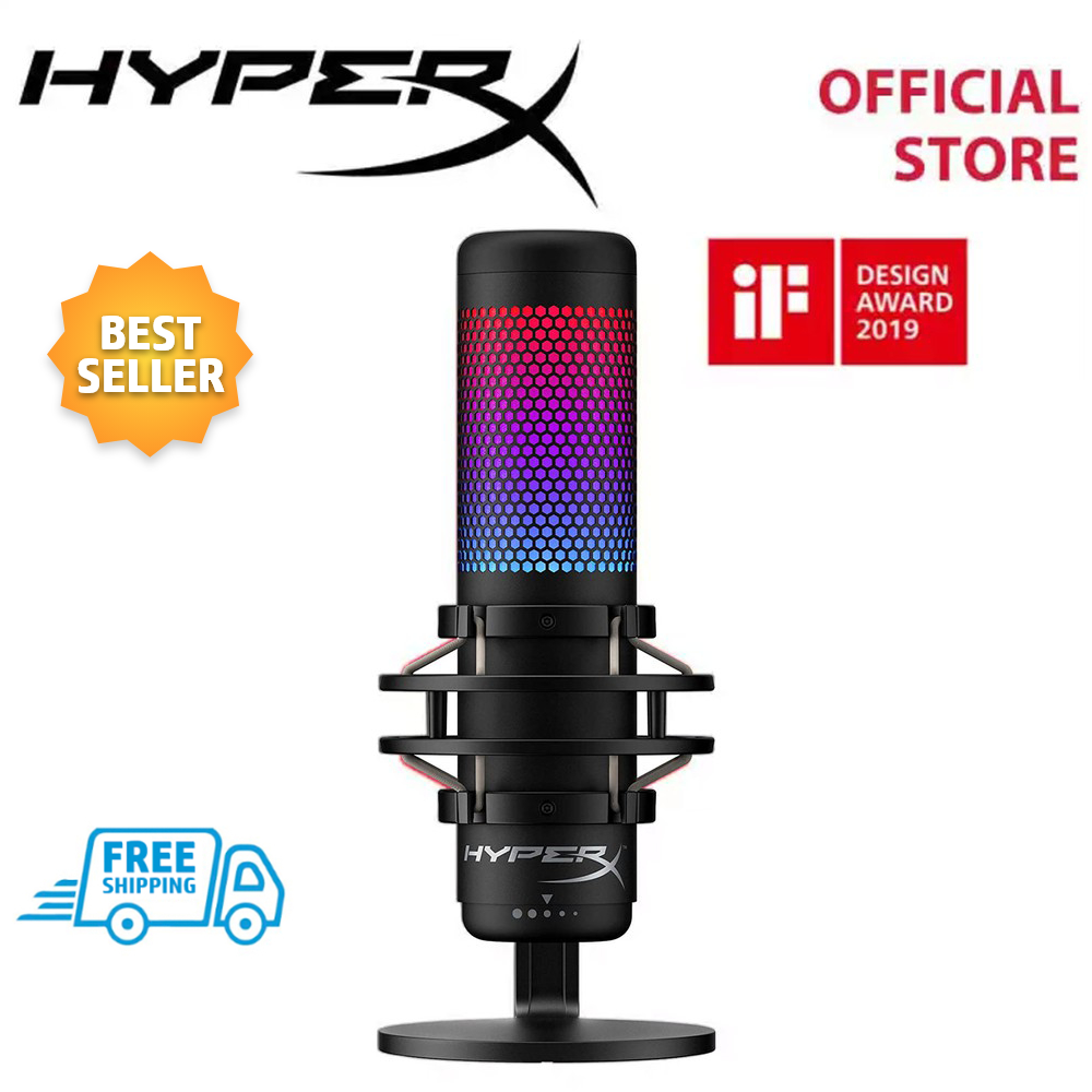 HyperX QuadCast S RGB Tap-To-Mute Sensor With LED Indicator USB Gaming ...