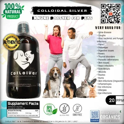 Colloidal Nano Silver for Pets 20ppm Human Grade/ 500ml / 100 Authentic Colloidal Silver!
