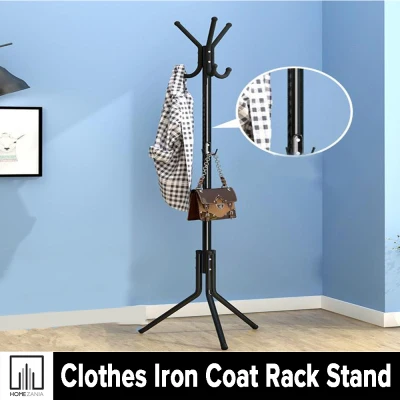 Iron Coat Rack Shelf Handbag Hat Hanger Scarf Holder Stand Rack 1Pc 171 By 52 Cm