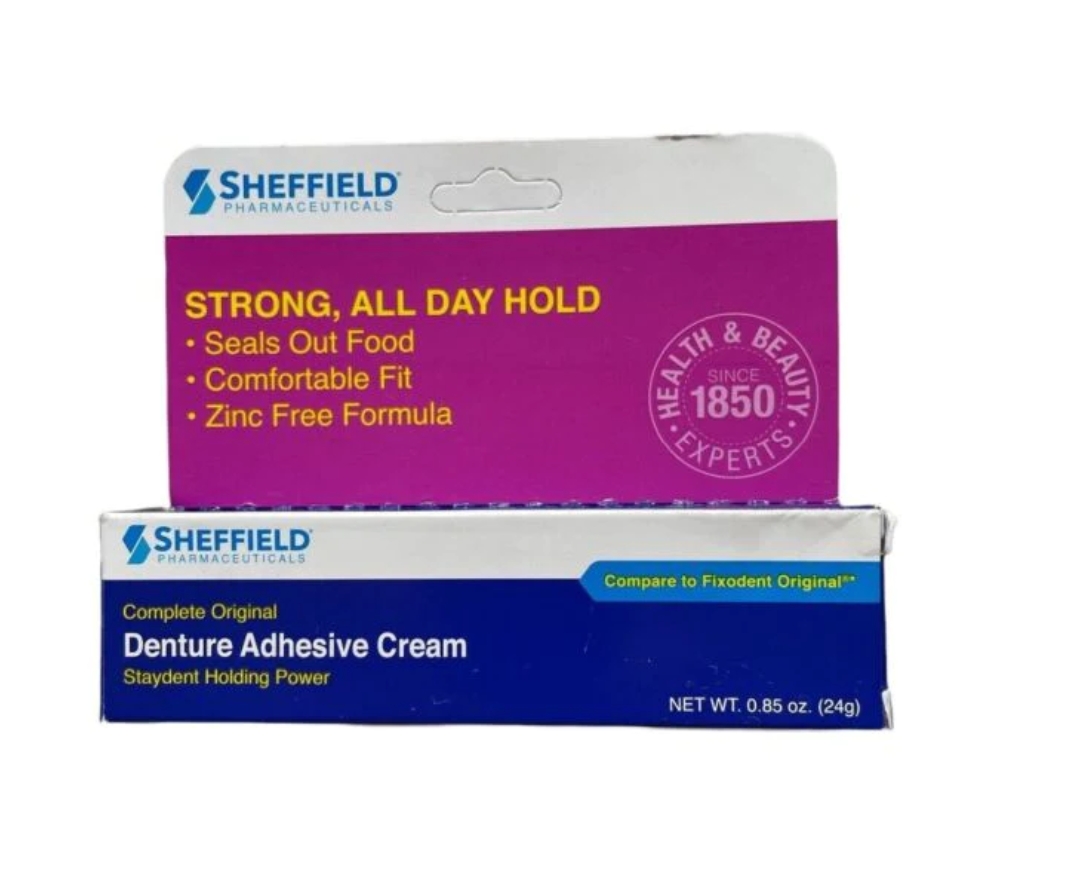 Sheffield Denture Adhesive Cream, Staydent Holding Power Compare to