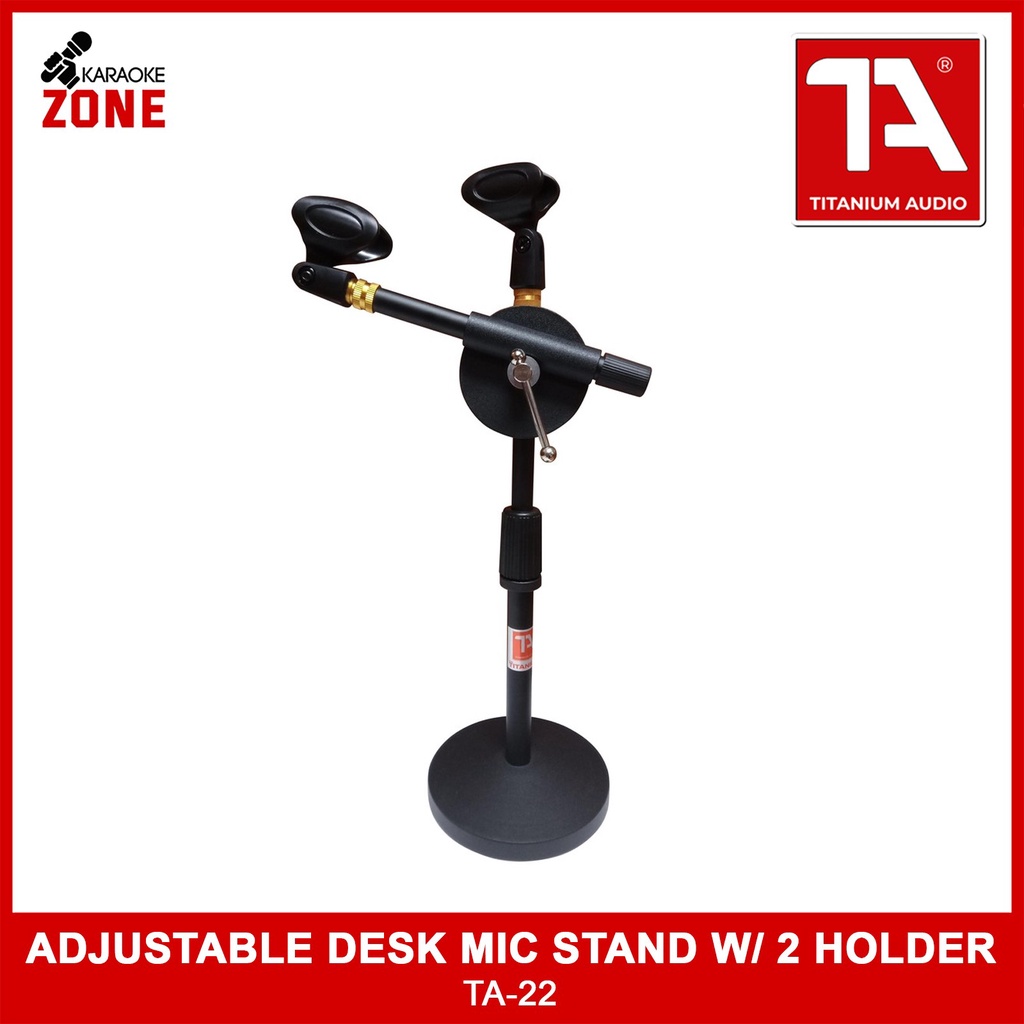 Titanium Microphone Stand TA22 Adjustable Desk Mic Stand with 2