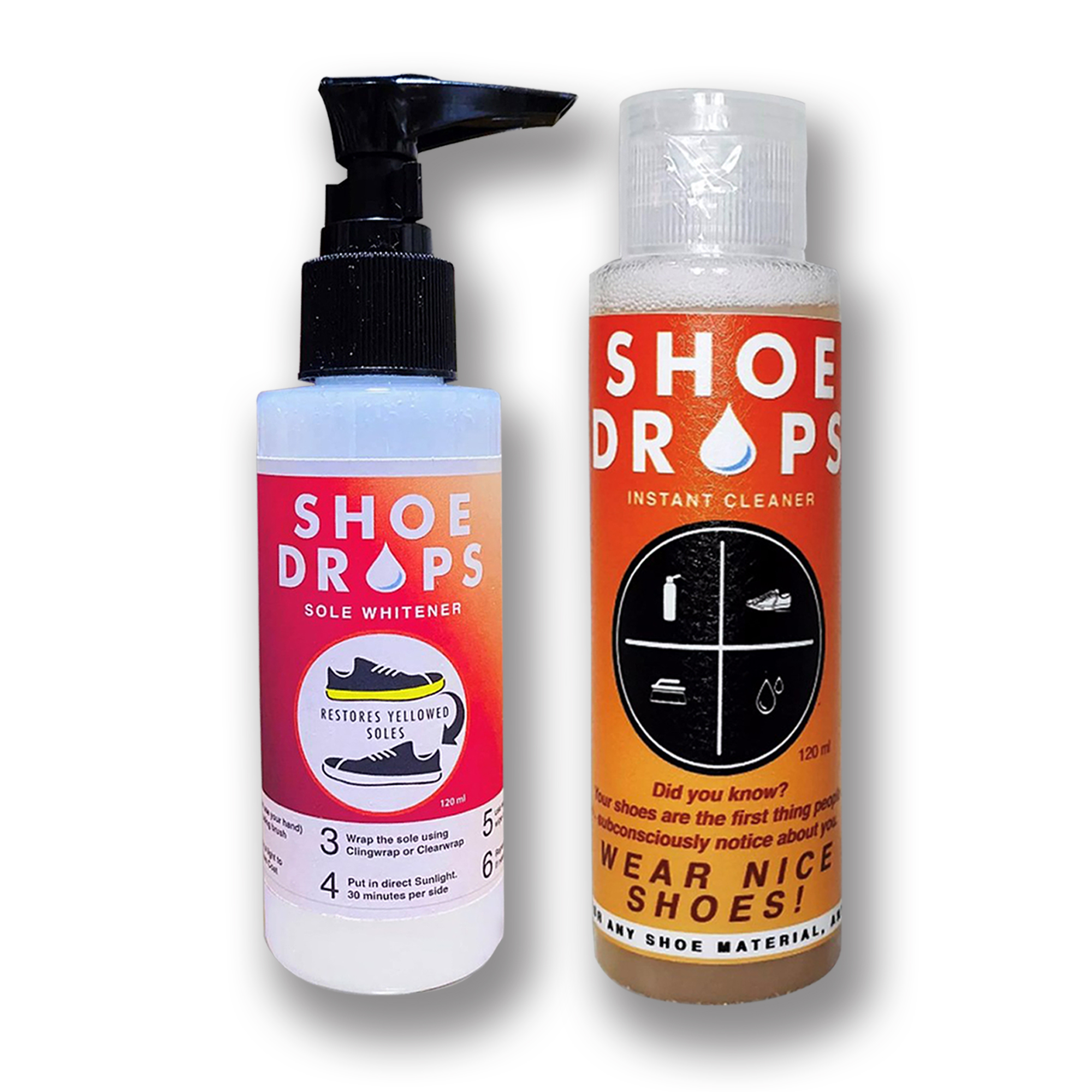 Shoe Drops BUNDLE (Sole Whitener 120ML and Shoe Cleaner 120ML