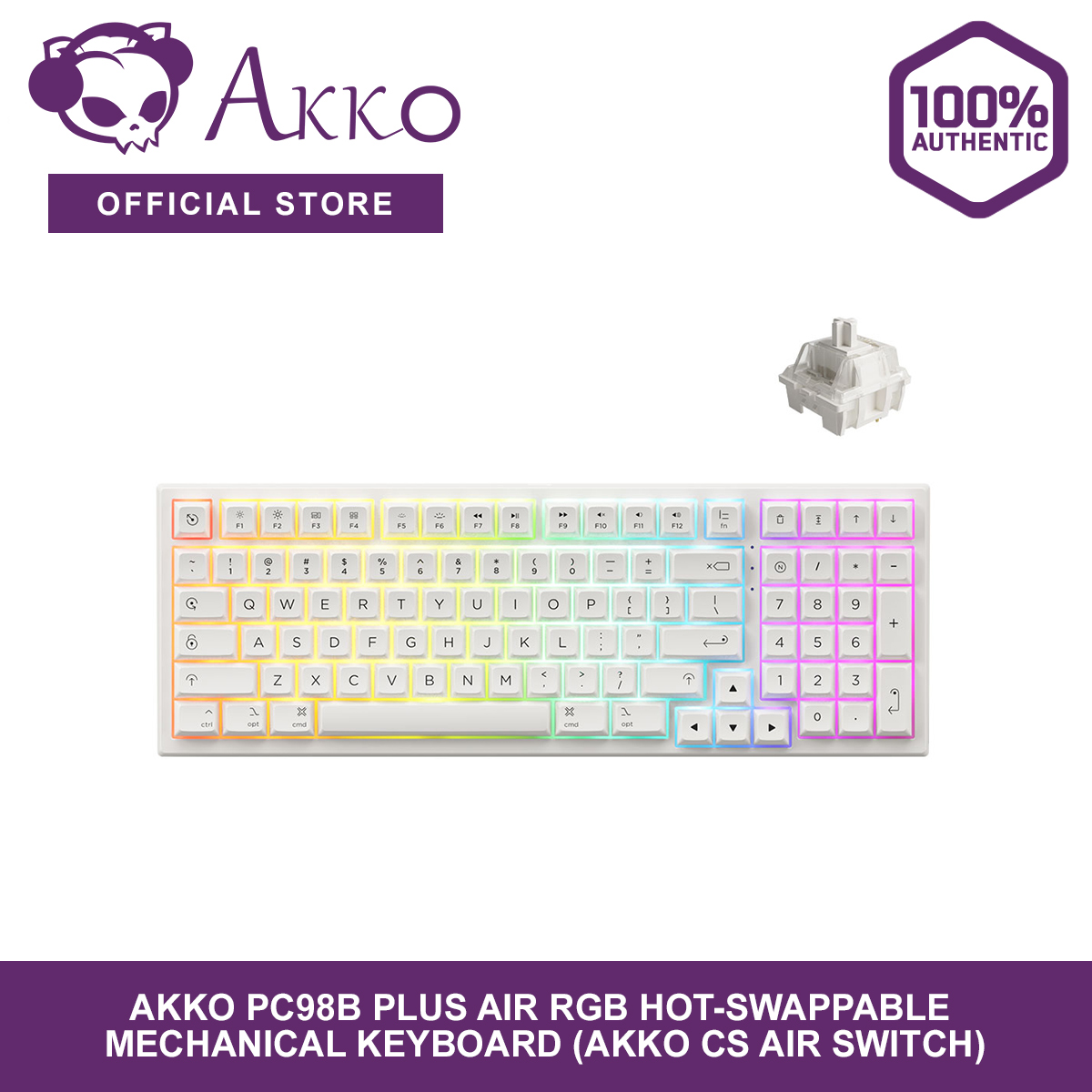 AKKO PC98B Plus Air RGB Hot-Swappable Mechanical Keyboard (AKKO CS Air ...