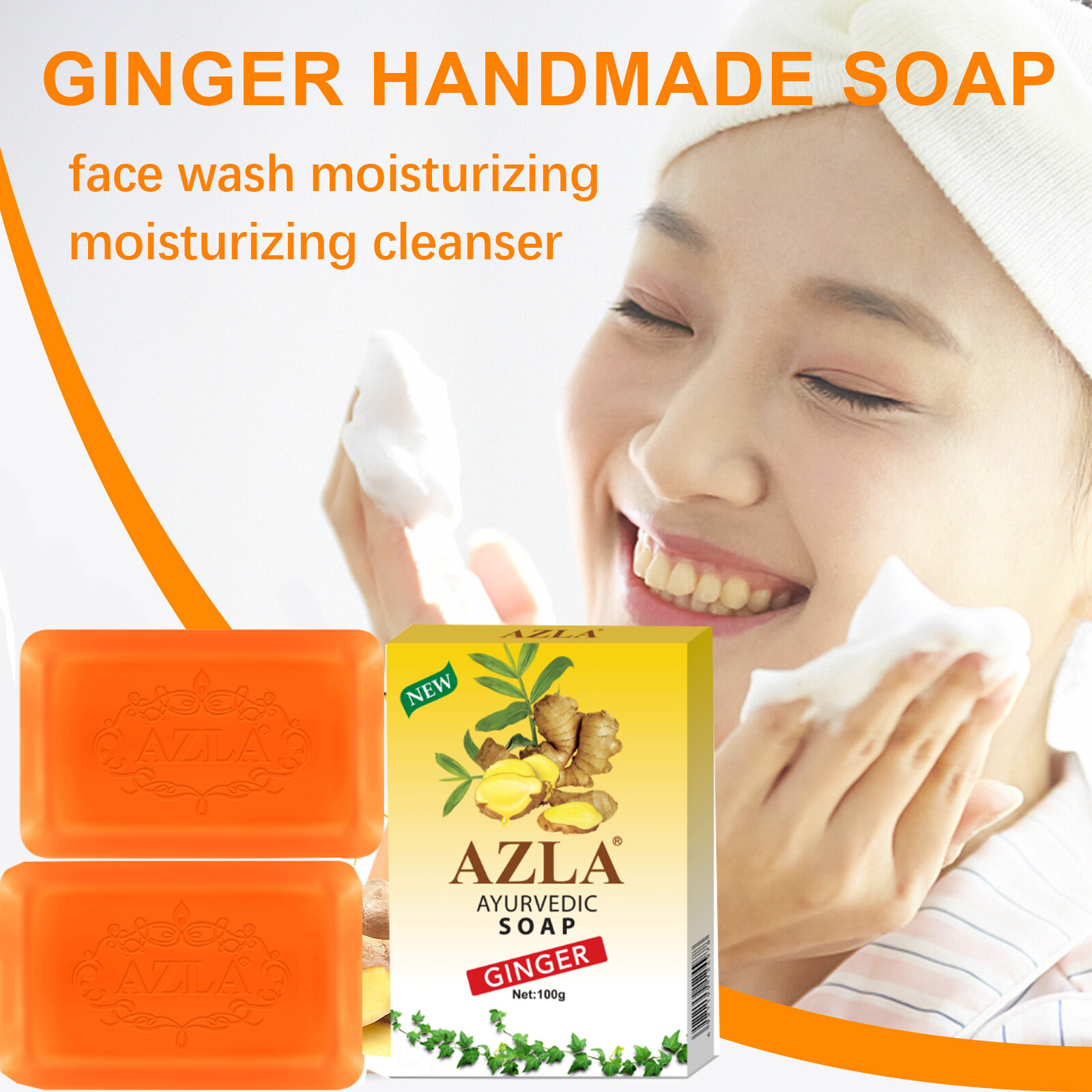 100g Turmeric Soap Slimming Lymphatic Detox Organic Ginger Soap Massage