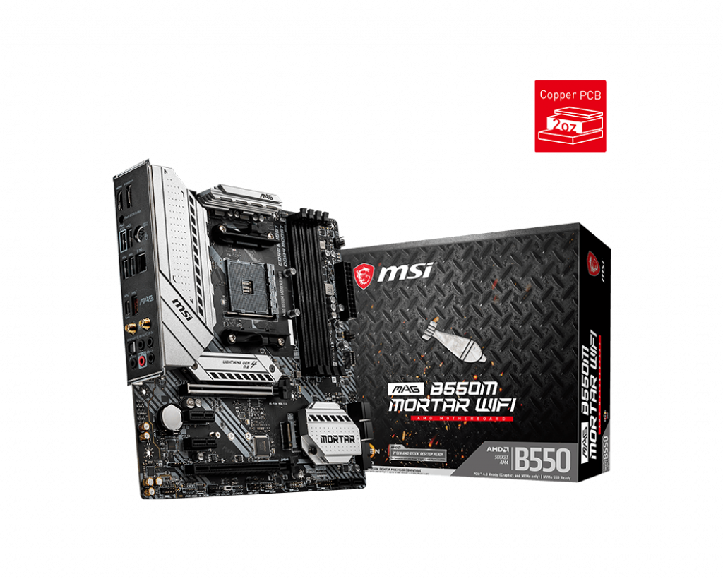 AMD Ryzen 5 5600X 6 Cores upto 4.6Ghz Processor + MSI B550m Mortar