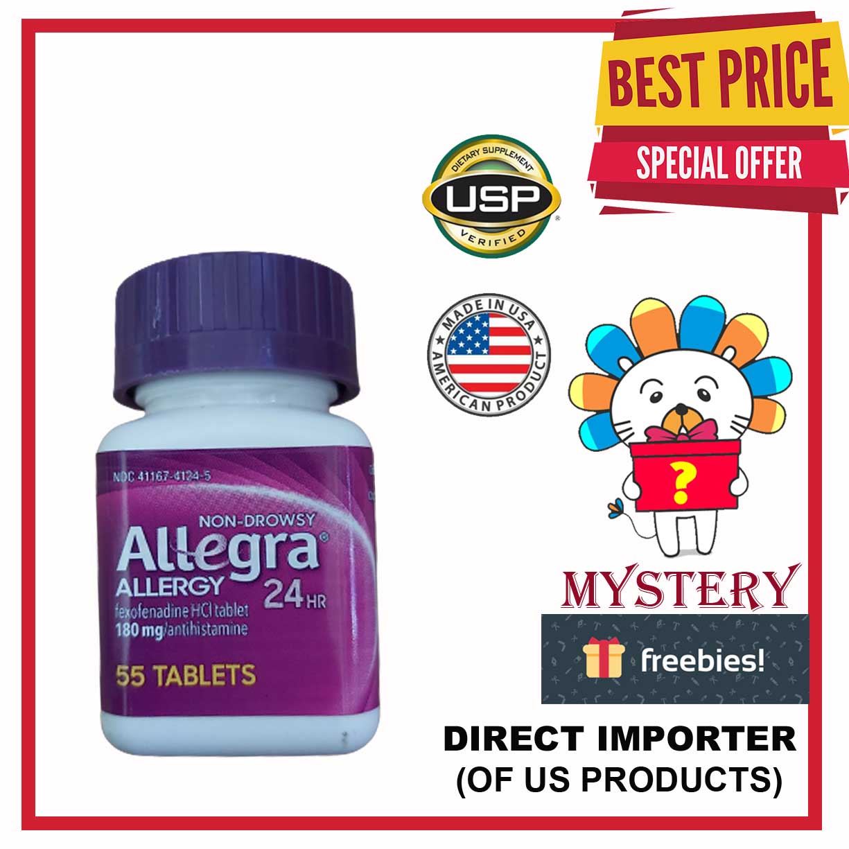 Kirkland Allegra Allergy NonDrowsy, 55 Tablets Lazada PH