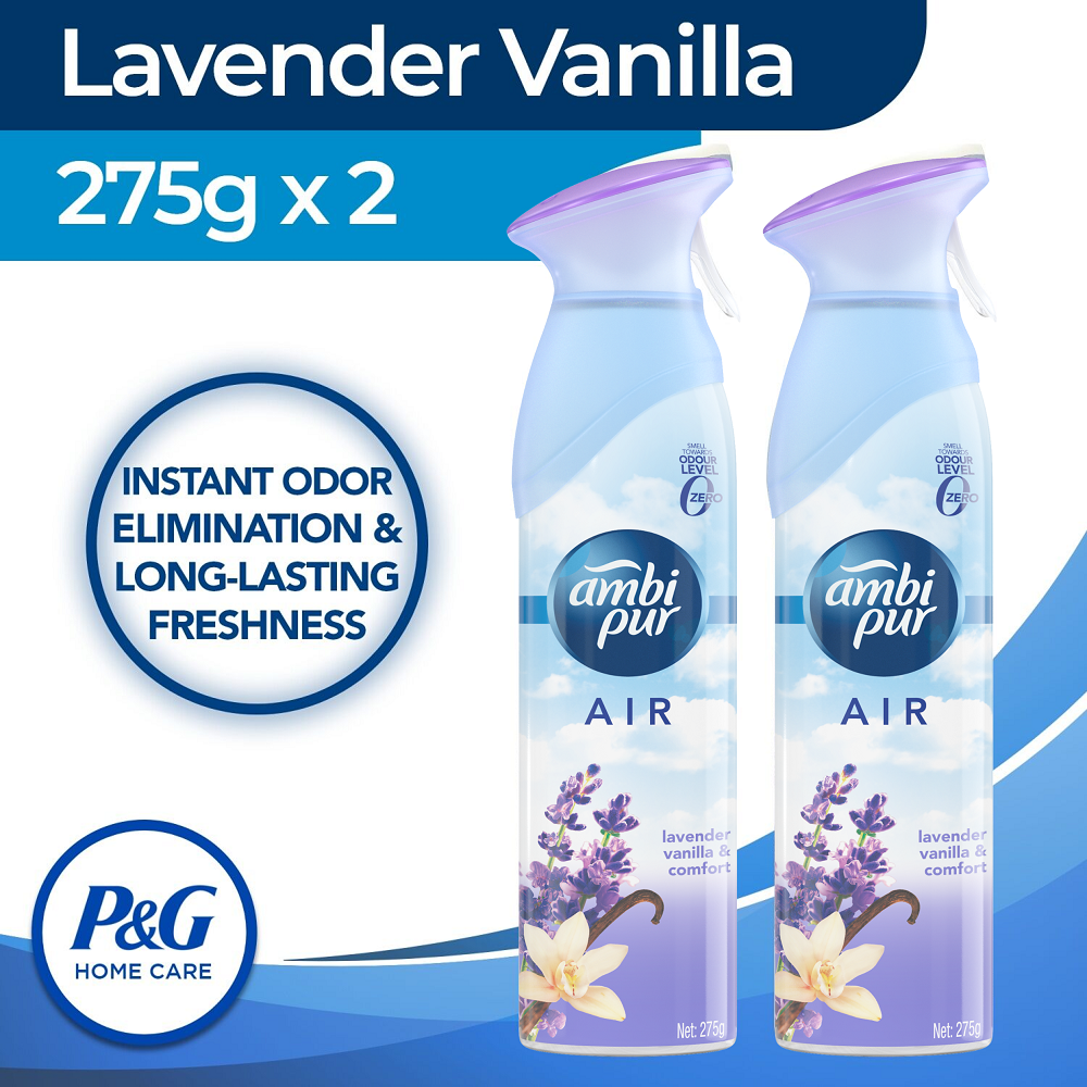 AMBI PUR Air Freshener Lavender Vanilla & Comfort 275g Spray x 2 (Air