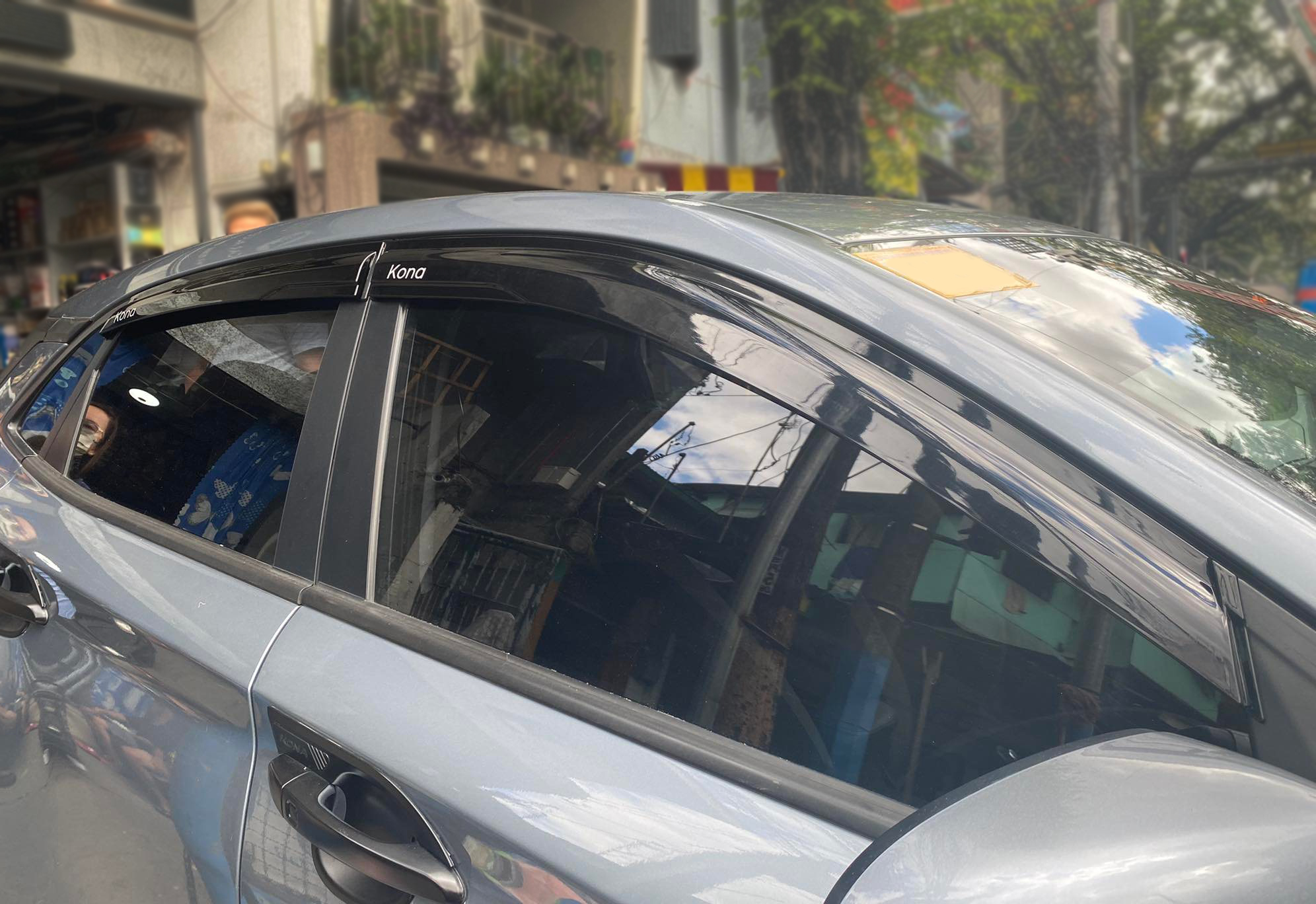 Hyundai Kona Black Rain Gutter Door Visor Lazada PH