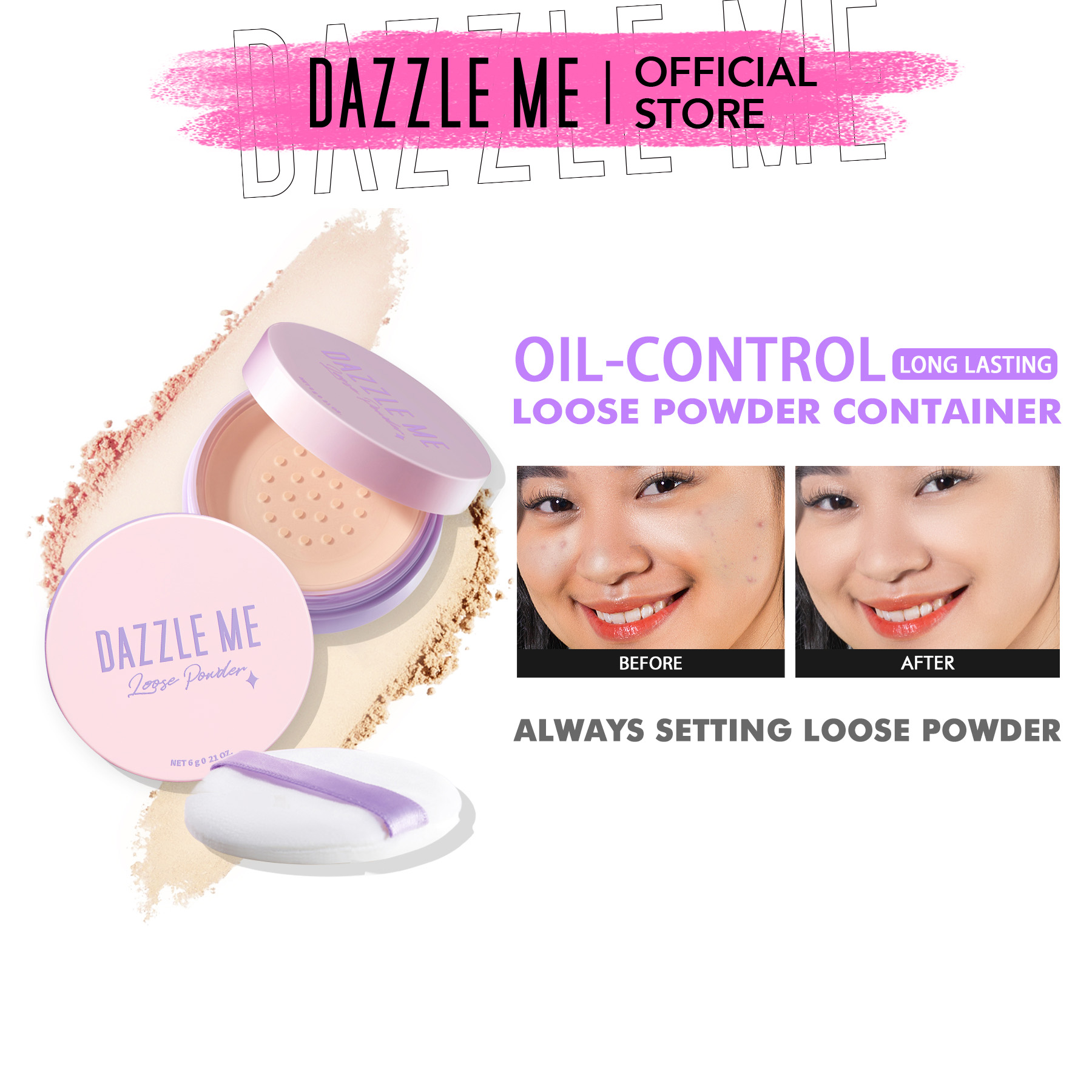 DAZZLE ME Always Setting Loose Powder | Super Soft Smooth | Long ...