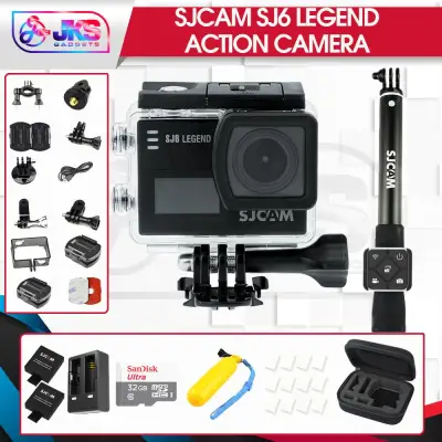 SJCAM SJ6 Legend Bundle with Monopod Remote, Bobber, Anti Fog, Dual Slot Charger and Battery Free 32GB SD Card