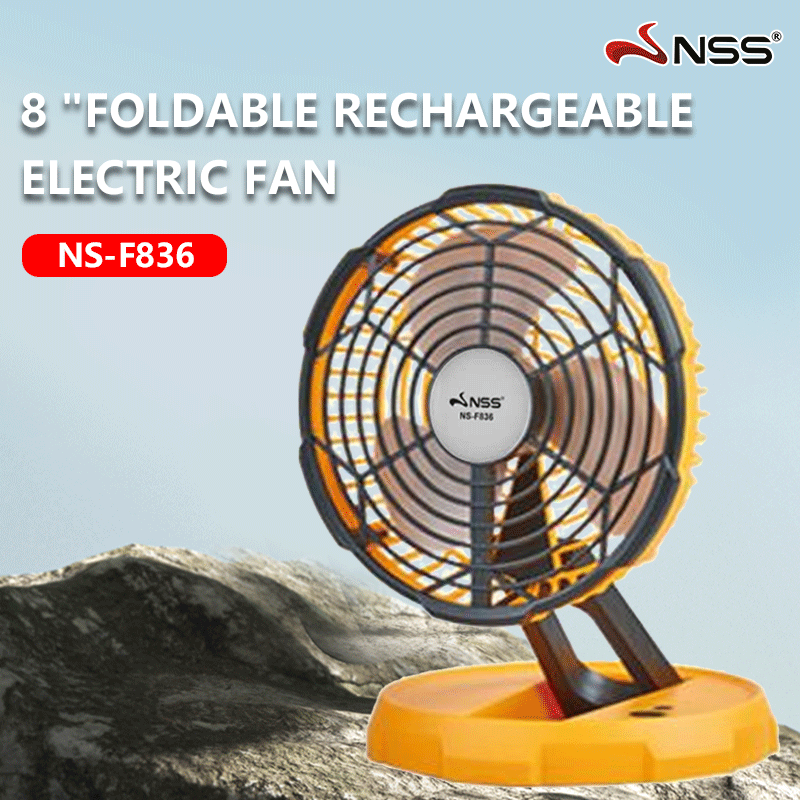 Nss 8 rechargeable desk fan with solar panel foldable electric fan with  solar portable generator [ bundle sale]