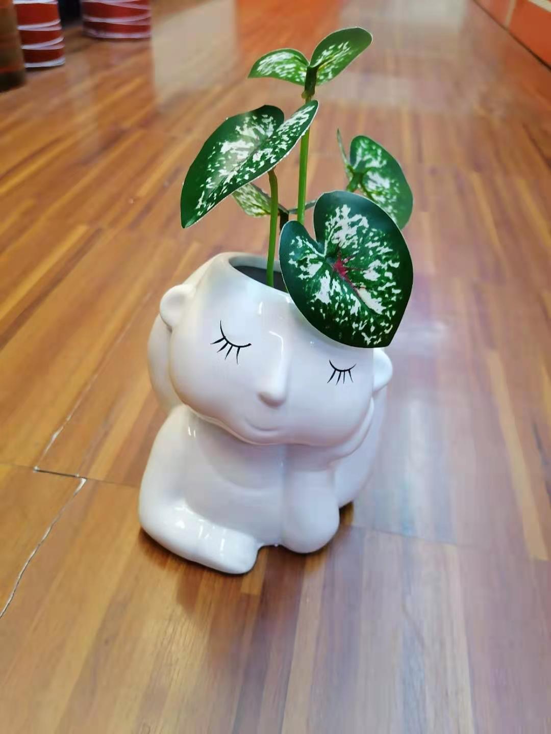 White Ceramic Glass Flower Vase GIRL (6x14cm.) Lazada PH