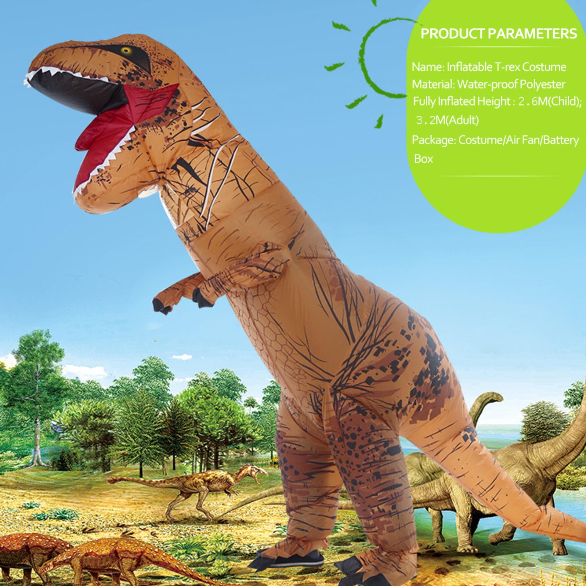thumbnail image 2 of Adult Inflatable Purple T-Rex Dinosaur Costume – Men's Ride-On T-Rex For Halloween Parties 2 of 6