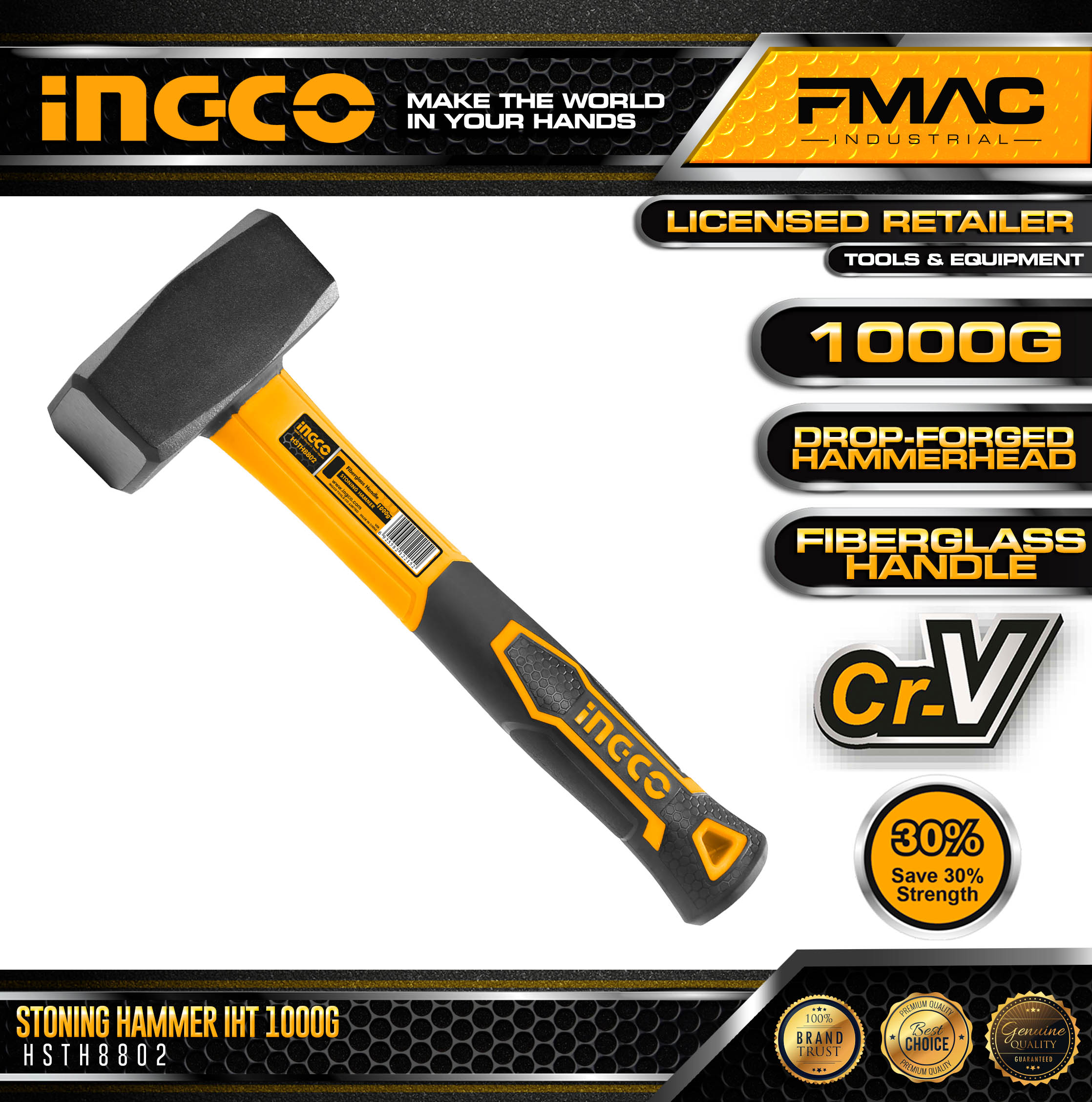 INGCO Stoning Hammer 1000G IHT HSTH8802 FMAC⭐⭐⭐⭐⭐ Lazada PH