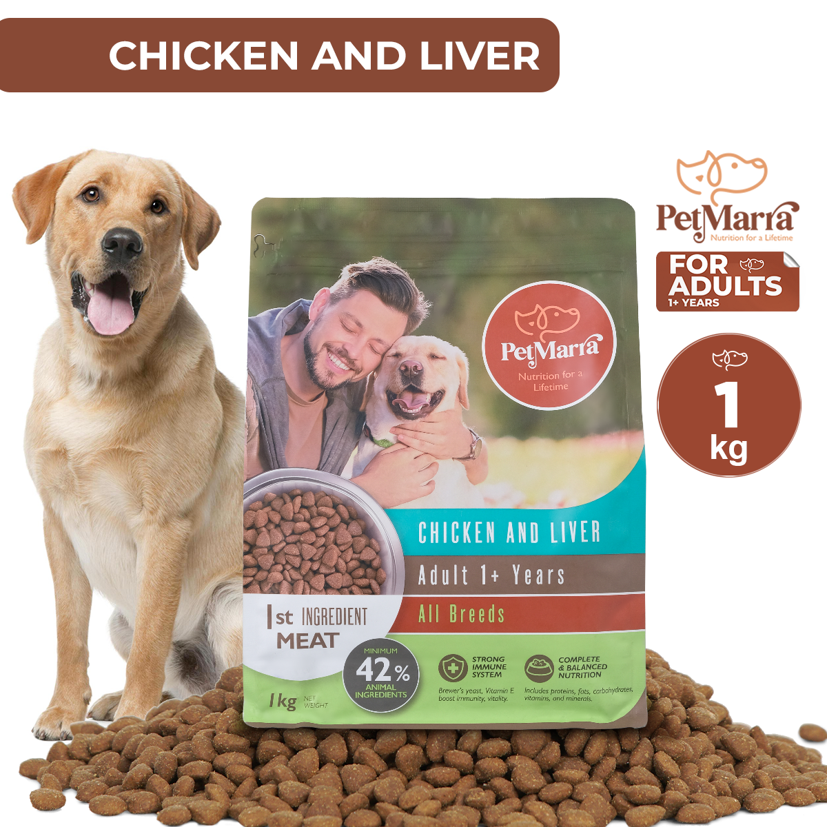 PetMarra Adult Dog Dry Food Chicken and Liver Flavor 1kg | Lazada PH