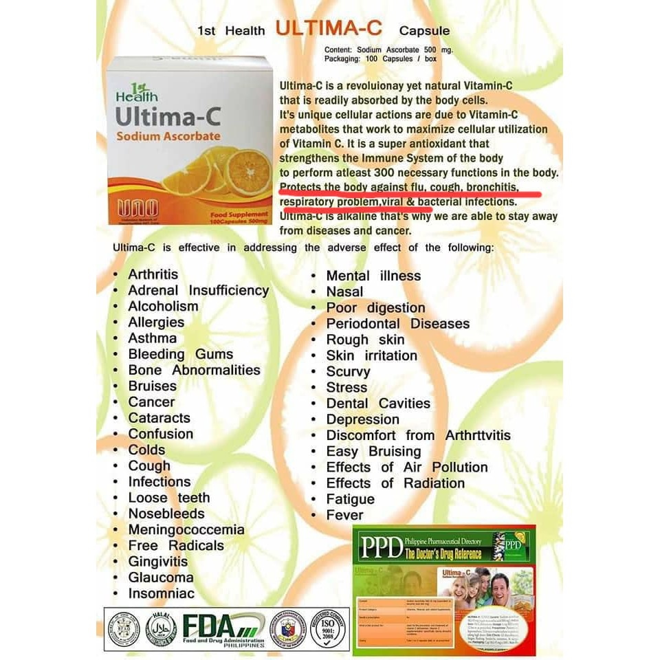 Vitamins na pampataba 30 caps Ultima C 562.43mg Sodium Ascorbate Multivitamins weight gain