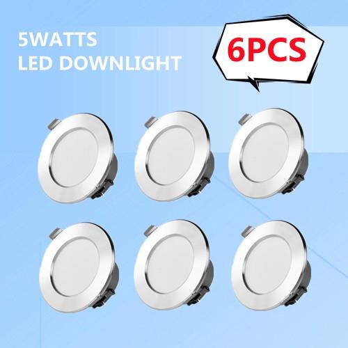 【hot Sale】 6 Pieces Led Downlight Recessed Pin Lights Panel Ceiling Light 3 Color Temperature 3