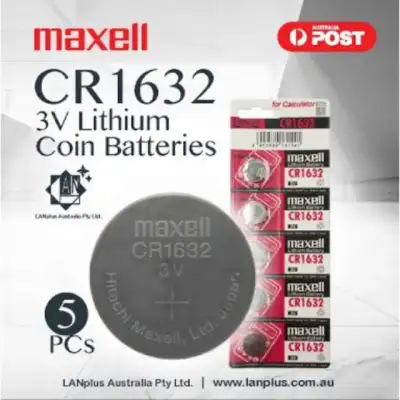 Maxell CR1632 3V Lithium battery CR-1632 L50, 1632, DL1632, BR1632 CR-1632-M (1 card/5pcs)
