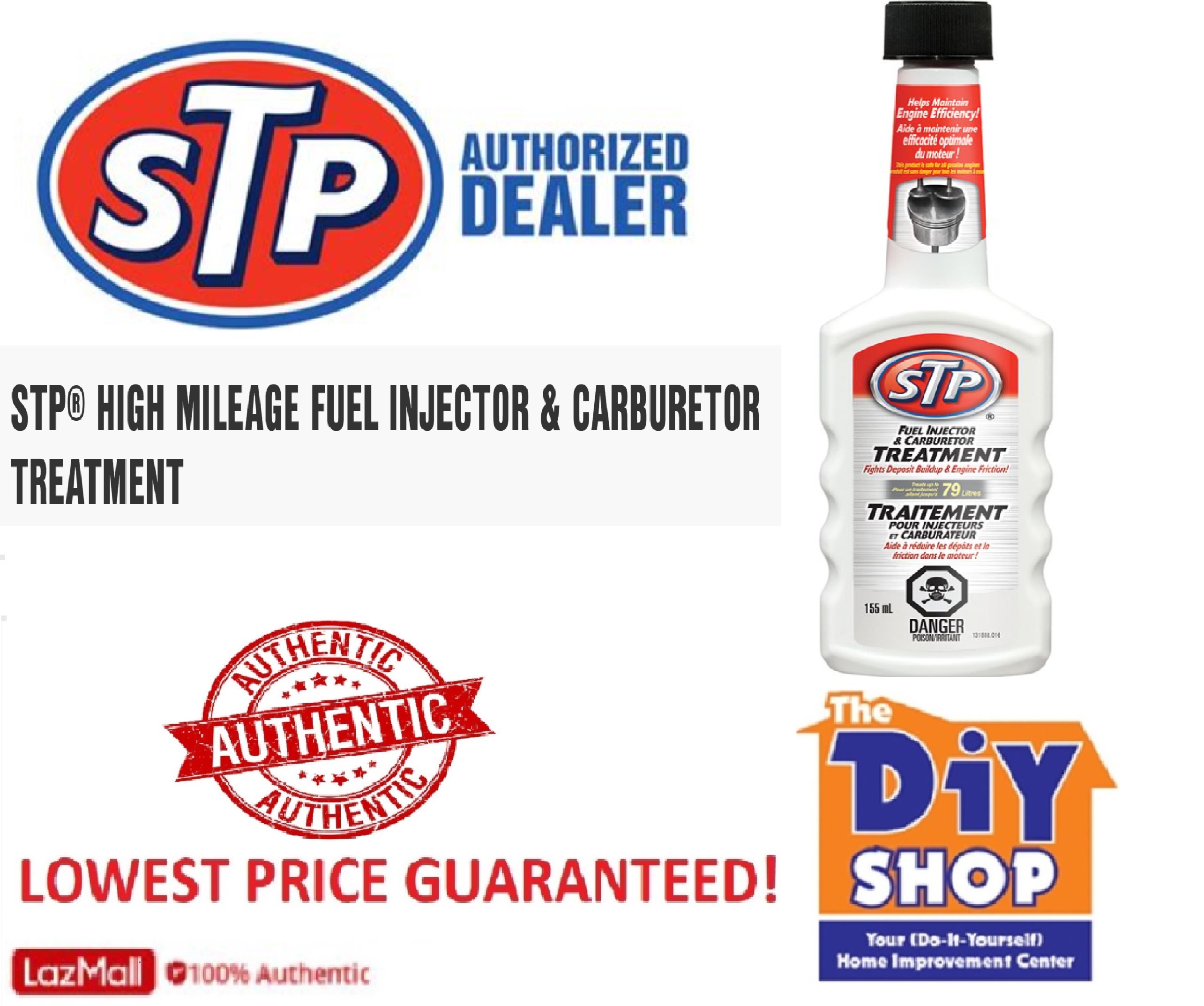 STP High Mileage Fuel Injector & Carburetor Treatment 5.25 Fl oz 155ml