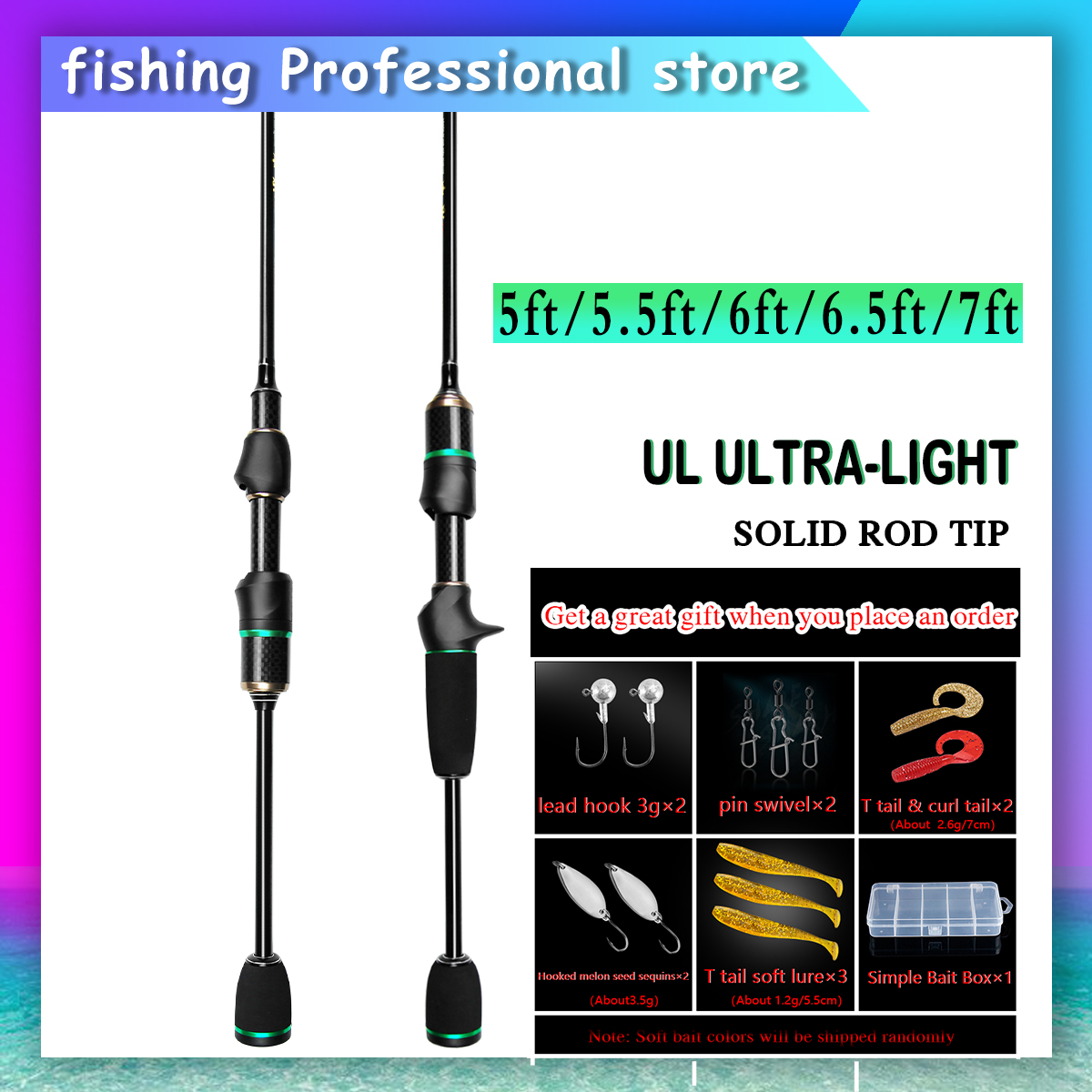 【nya】1.5m 1.68m 1.8m 1.98m 2.1m 【1-6lb】carbon Fiber Ultralight Fishing 