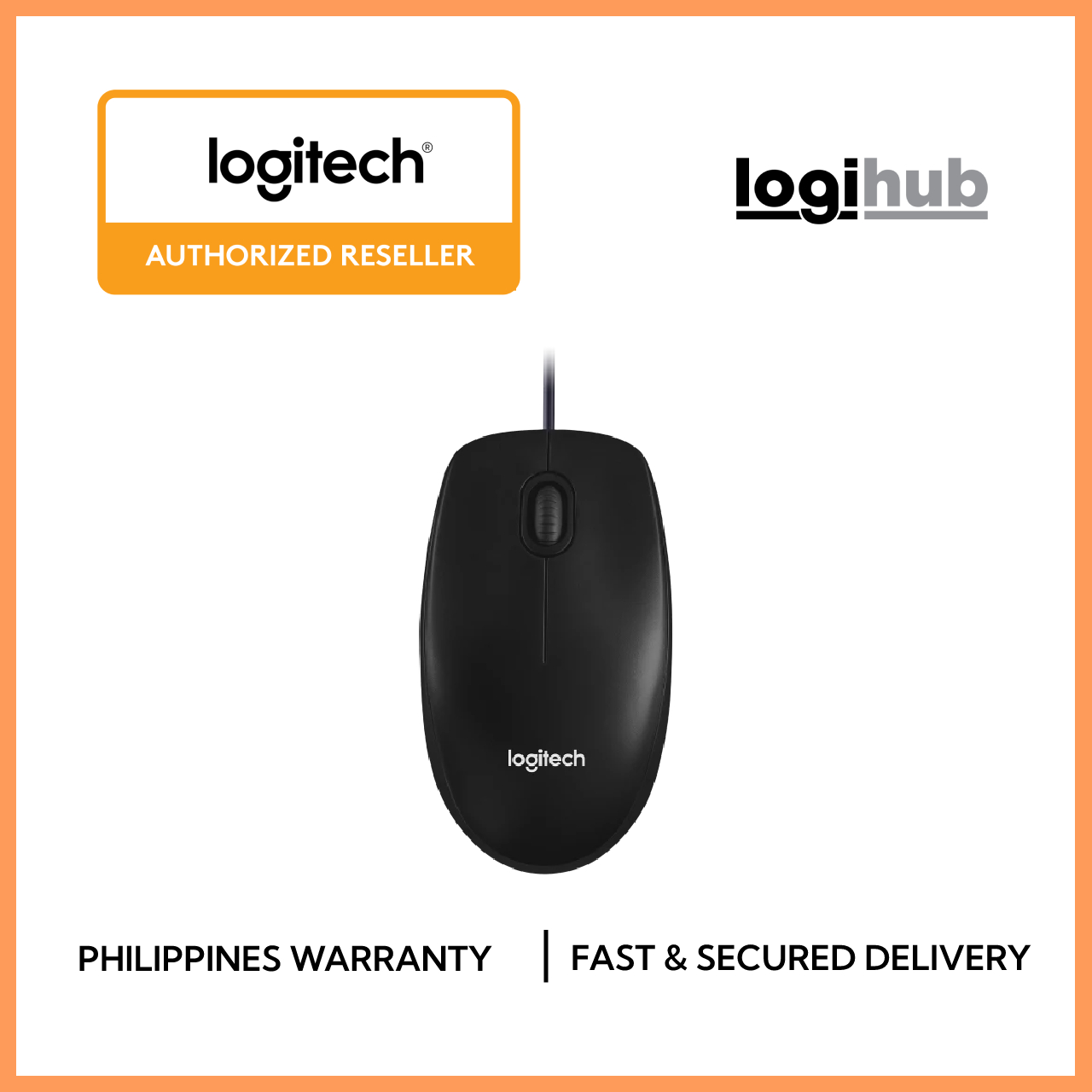 Logitech M100R Wired USB Mouse, 3Buttons, 1000 DPI Optical Tracking