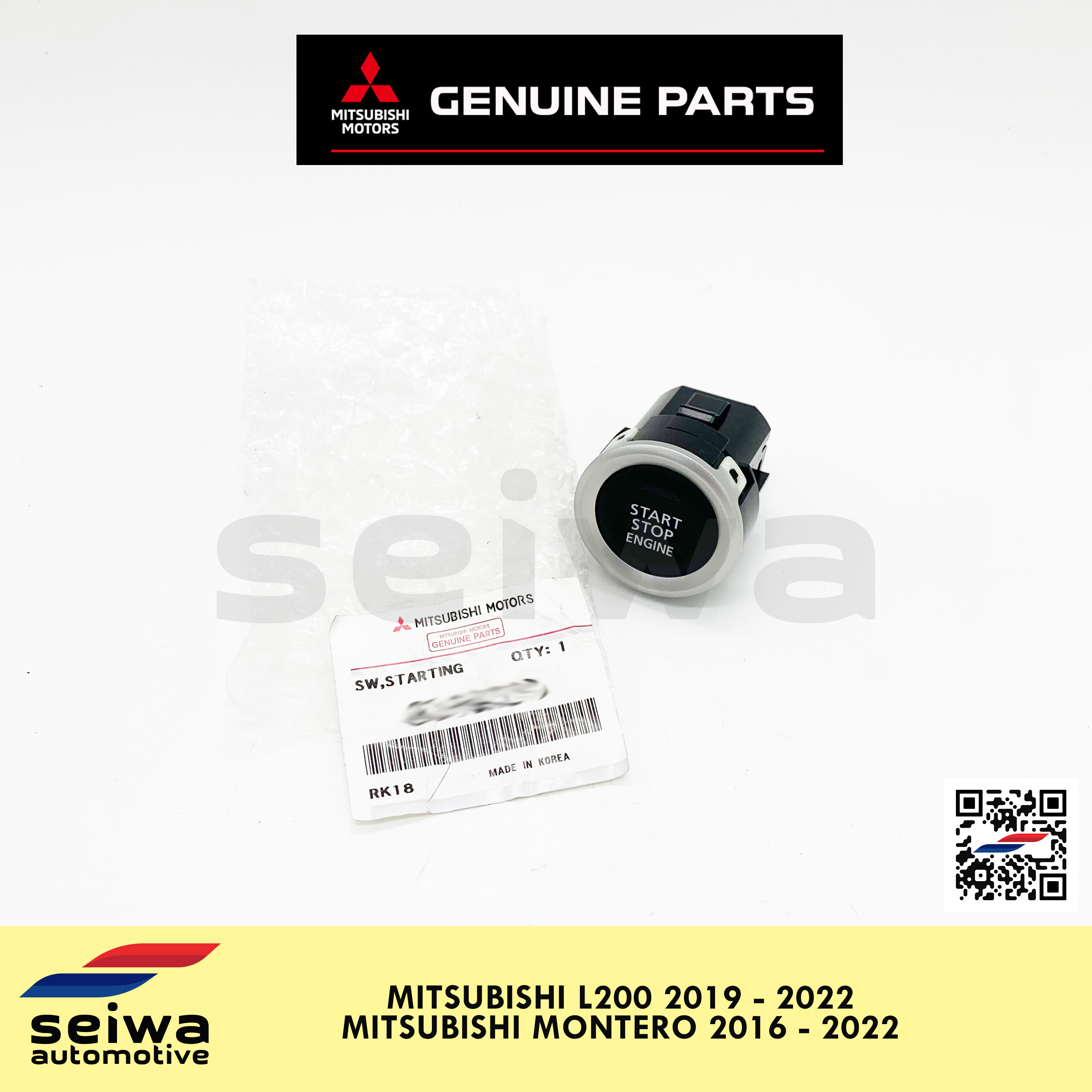 [2016 - 2022] Mitsubishi Montero Push Start Button - [2019 - 2022 ...