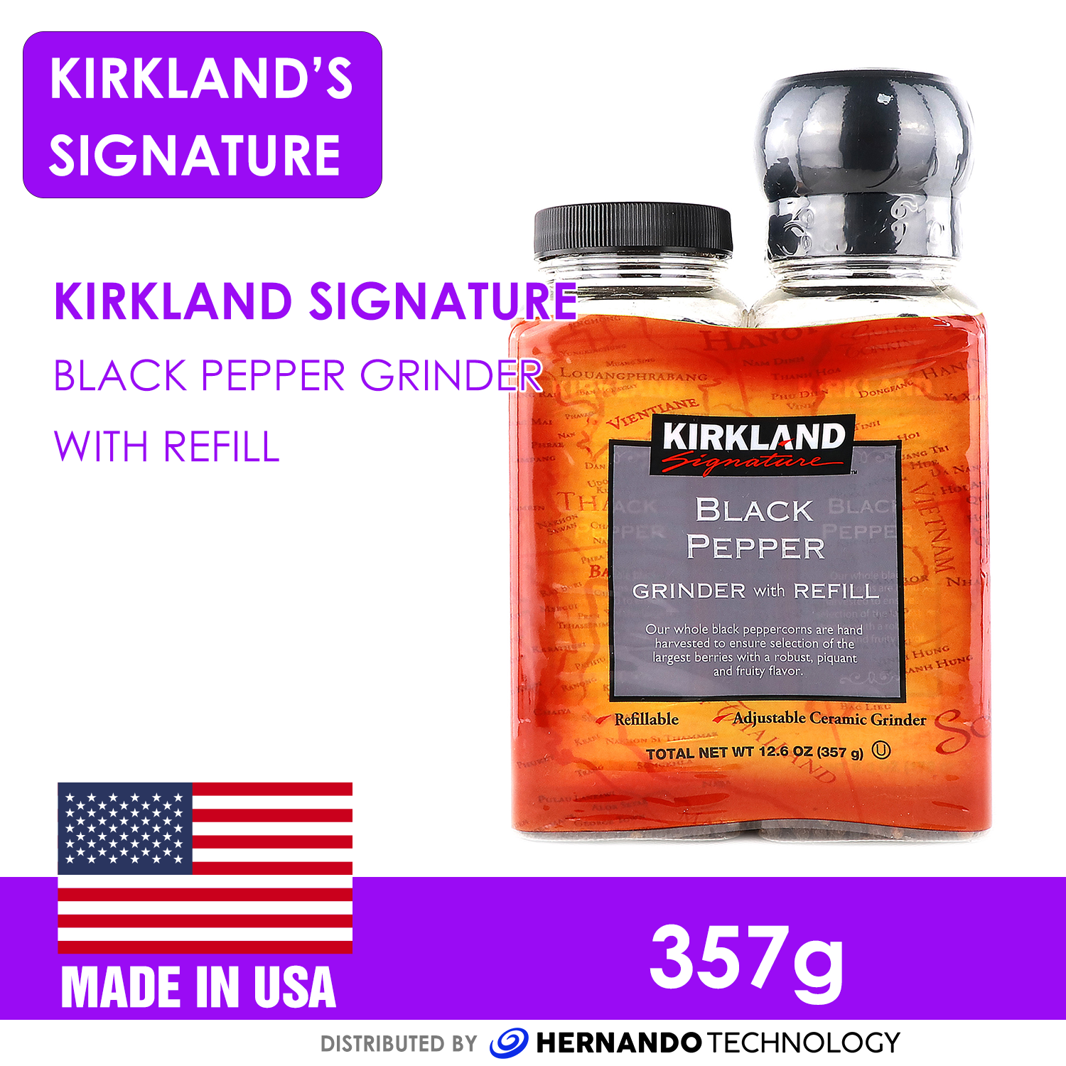 Kirkland Signature Black Pepper Grinder with Refill 357 g Lazada PH