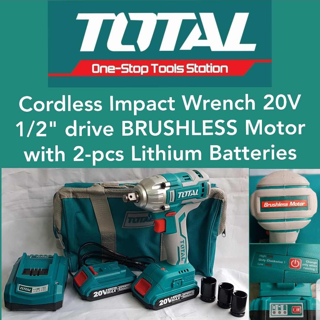 TOTAL Cordless Impact Wrench 20V 1/2 