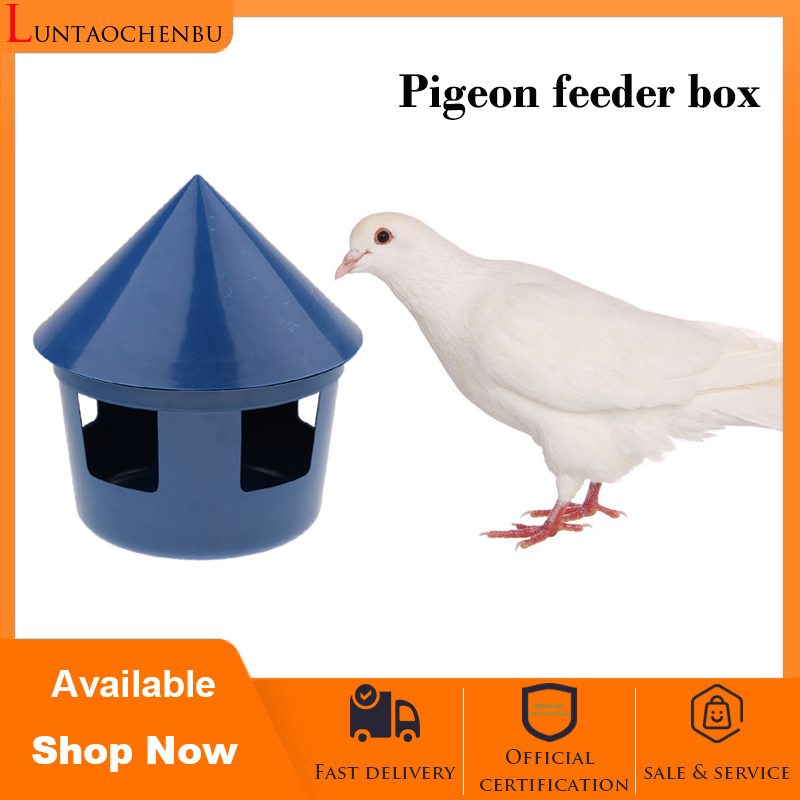Pigeon Feeder House Cover Feeding Food Dispenser Sand Plastic Case Pet Birds 