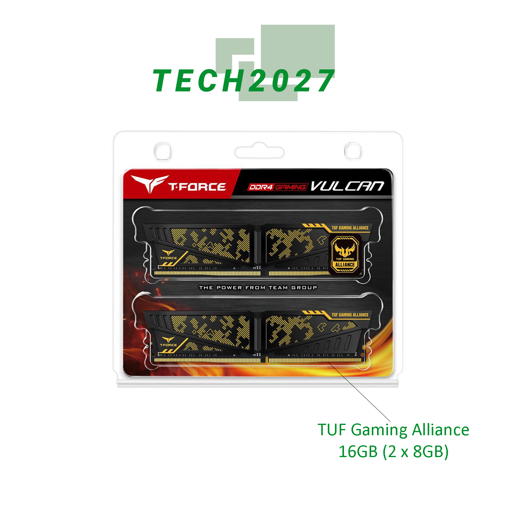 TeamGroup T-FORCE VULCAN TUF Gaming Alliance 16GB (2x8) 3200Mhz 