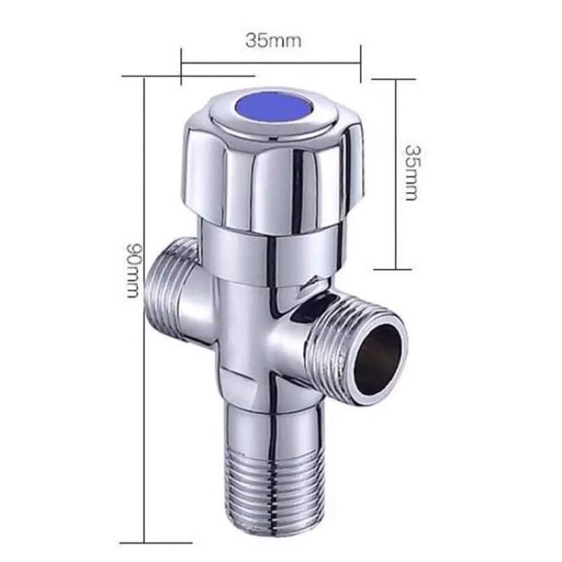 Brass male 1/2 inch tee Connector tap T type 3way Water Splitter valve Bathroom Threaded