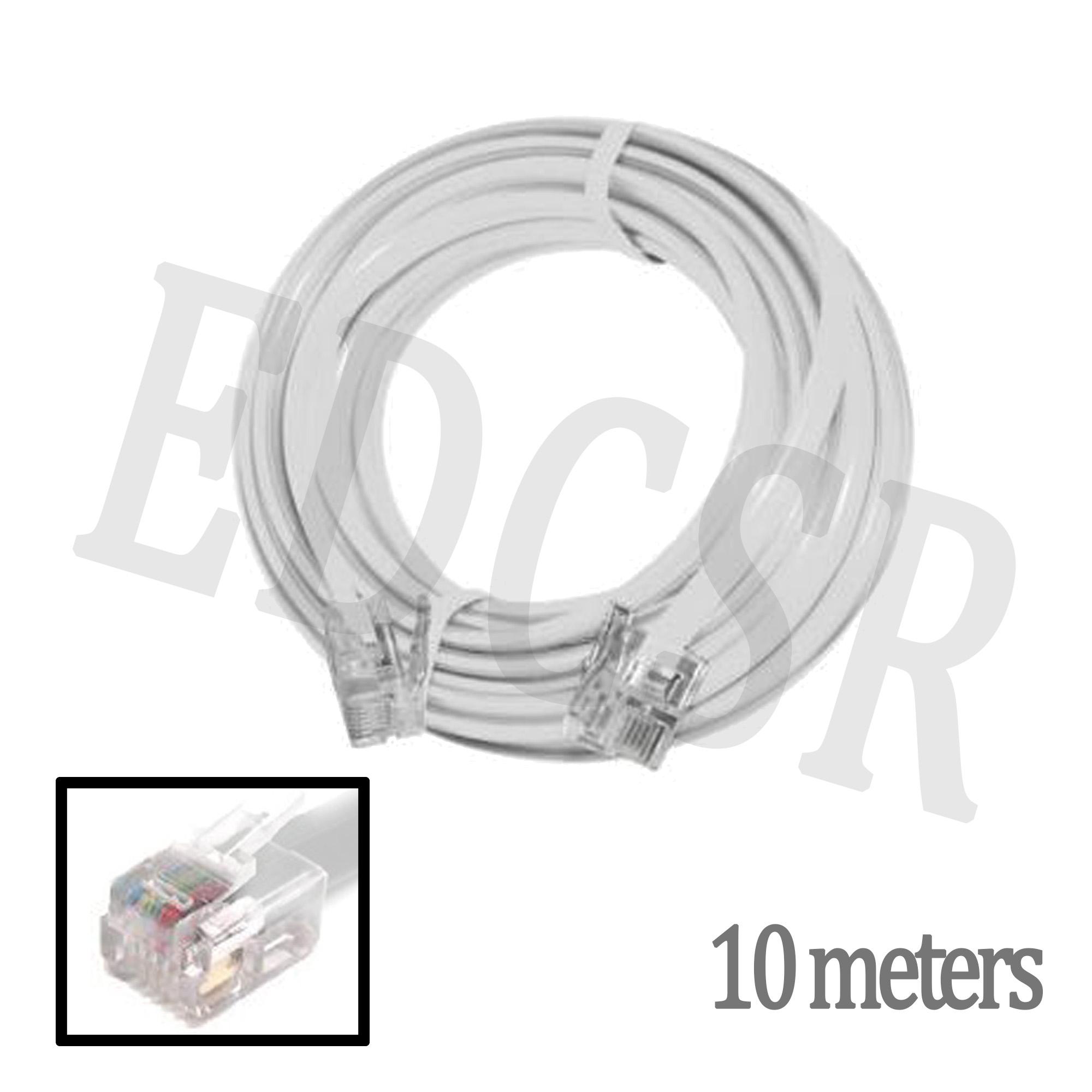 RJ11 Cable Telephone Line Wire 10 Meters White Lazada PH