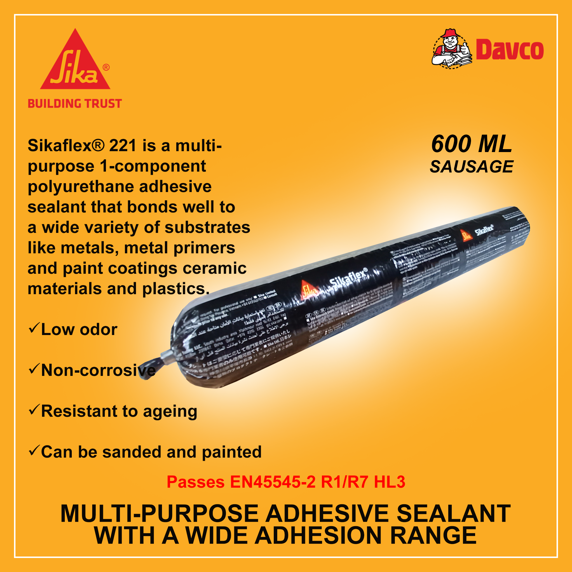 Sika Sikaflex-221, White, Multi-Purpose Sealant/Adhesive