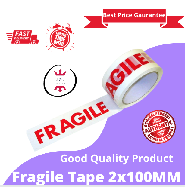 Fragile Tape 2x100MM (Warning Tape) Lazada PH